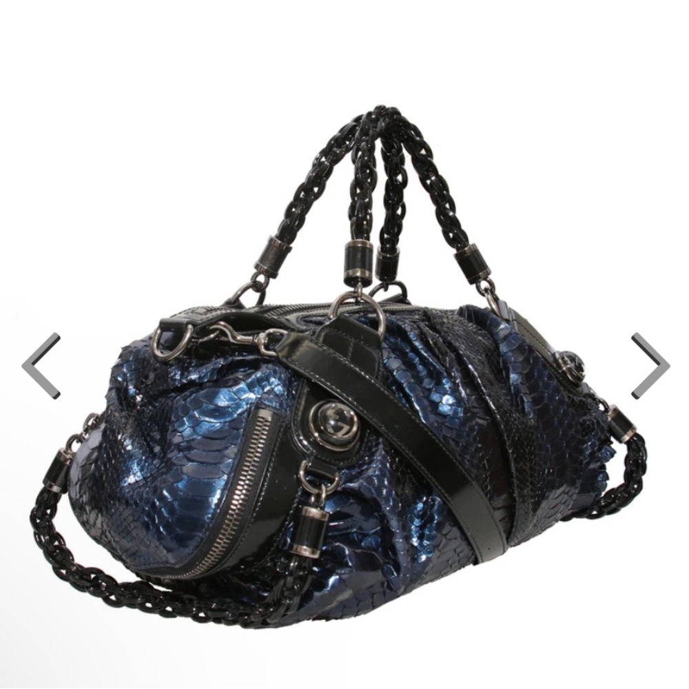 GUCCI PYTHON GALAXY TOP HANDLE BAG